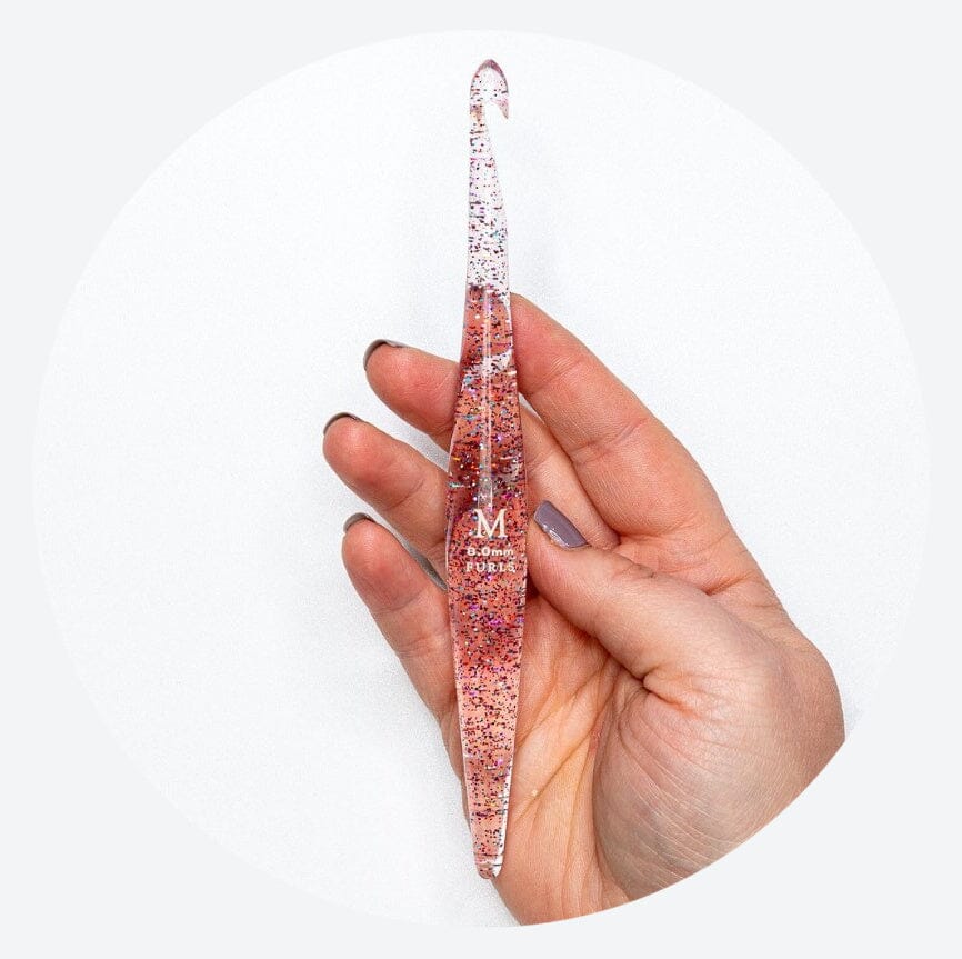 Special Edition Clear Streamline Glitter Crochet Hooks Crochet Hooks Furls