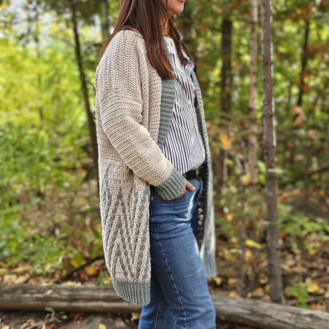 Diamond Drift Cardigan Kit Wander Pattern Kit FurlsCrochet