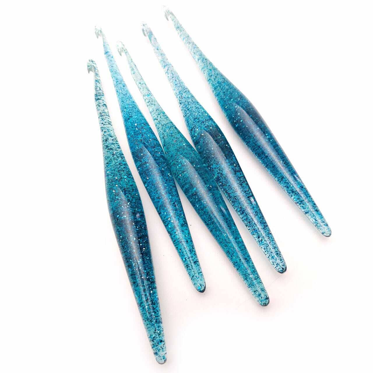 Limited Edition Teal Streamline Glitter Crochet Hooks Glitter Streamline Furls 5.00mm (H)