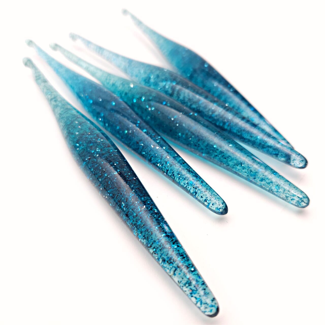 Teal Streamline Glitter Crochet Hooks Crochet Hooks Furls