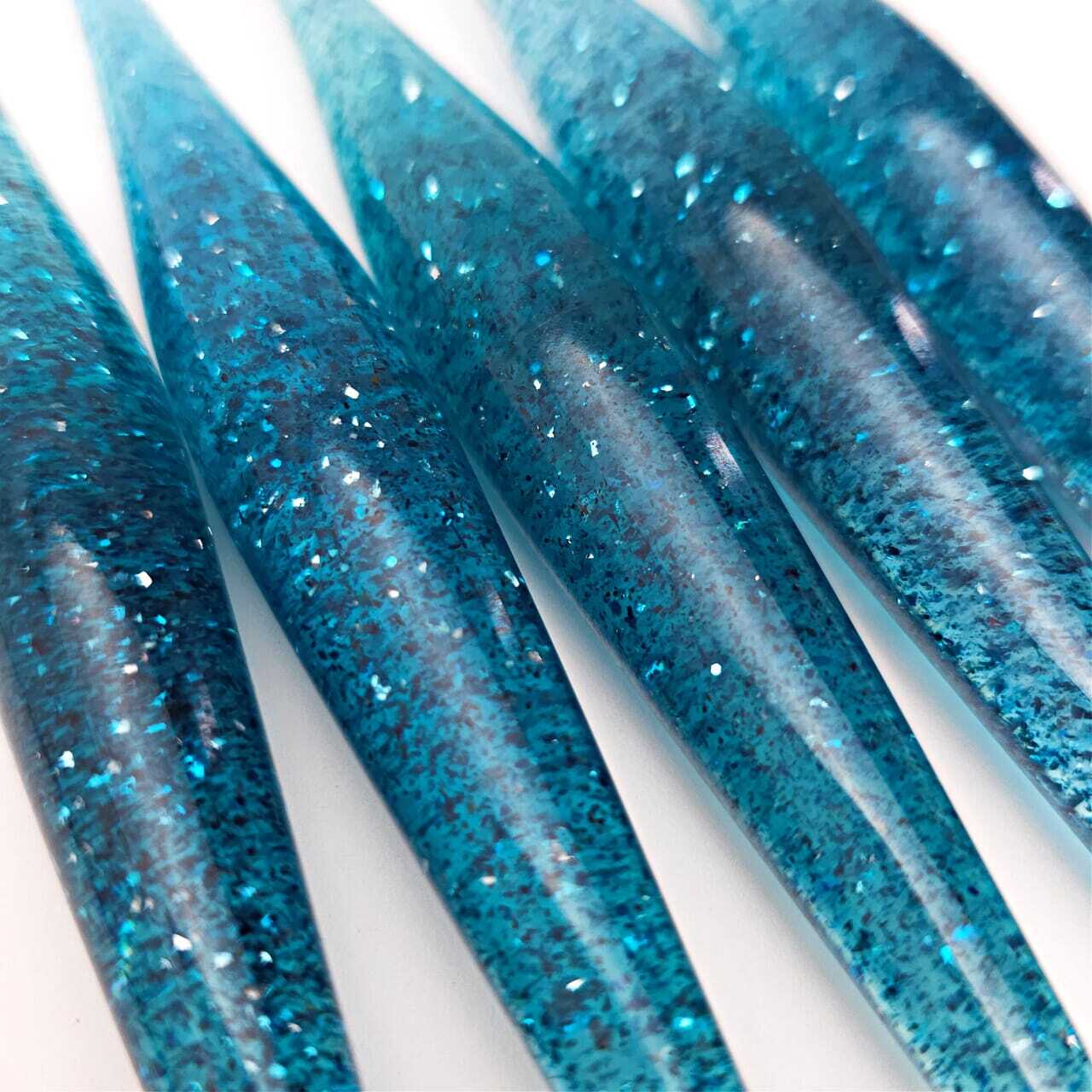 Limited Edition Teal Streamline Glitter Crochet Hooks Glitter Streamline Furls