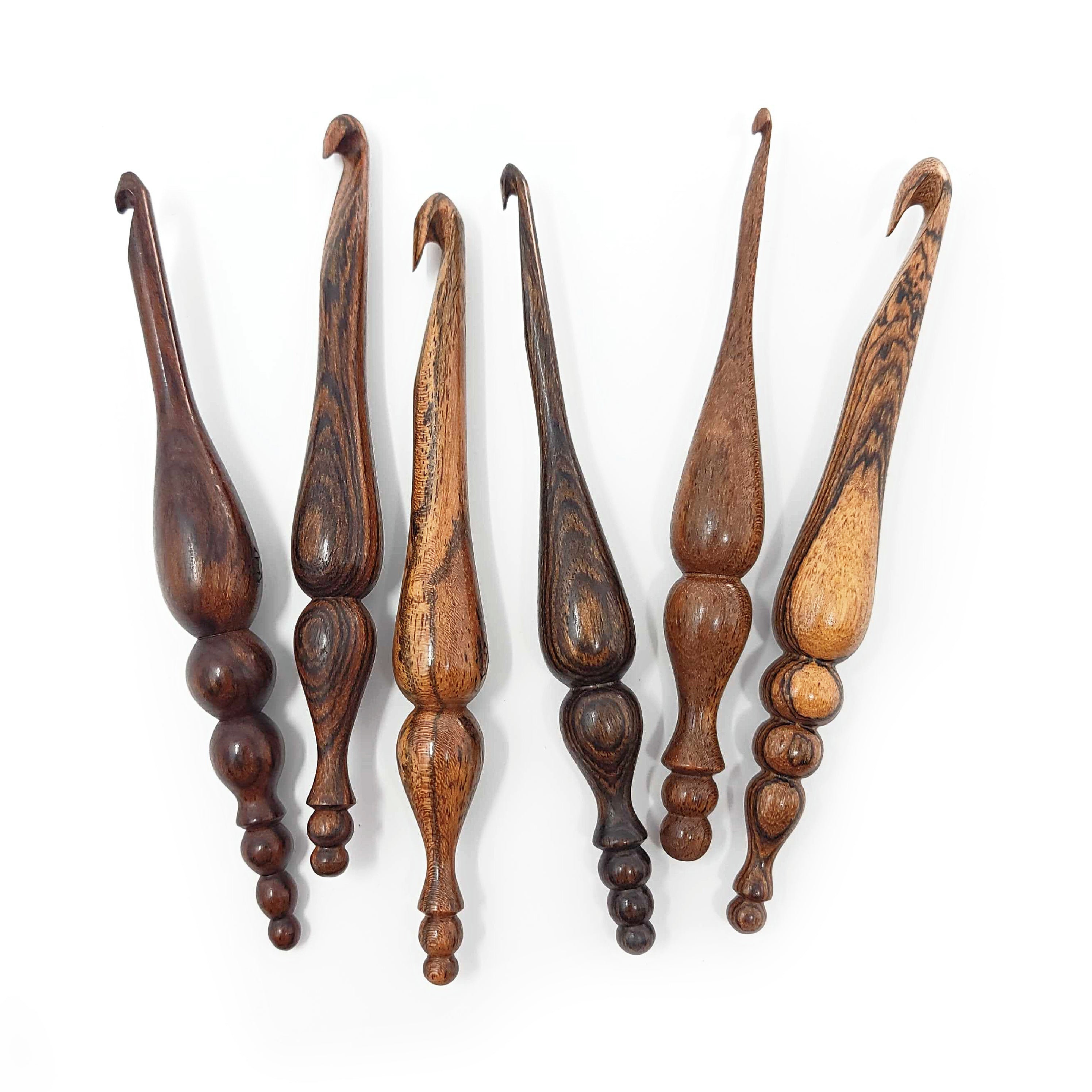 Alpha Series Bocote Handmade Wood Crochet Hook Alpha Hook Furls