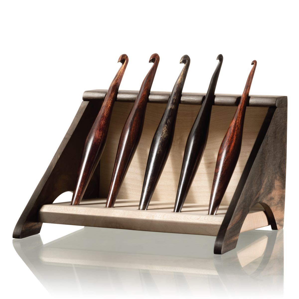 Furls 5 Hook Standing Display Crochet Hook Accessory FurlsCrochet Maple + Ebony