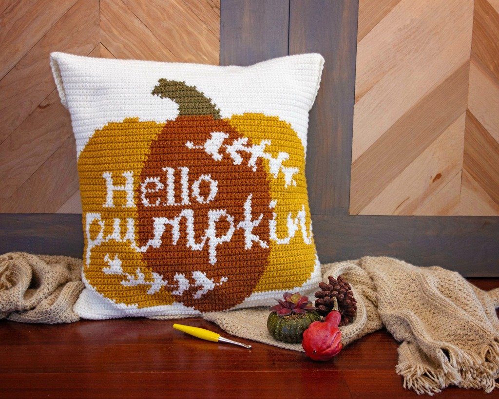 Free Fall Crochet Pattern- Hello Pumpkin Pillow
