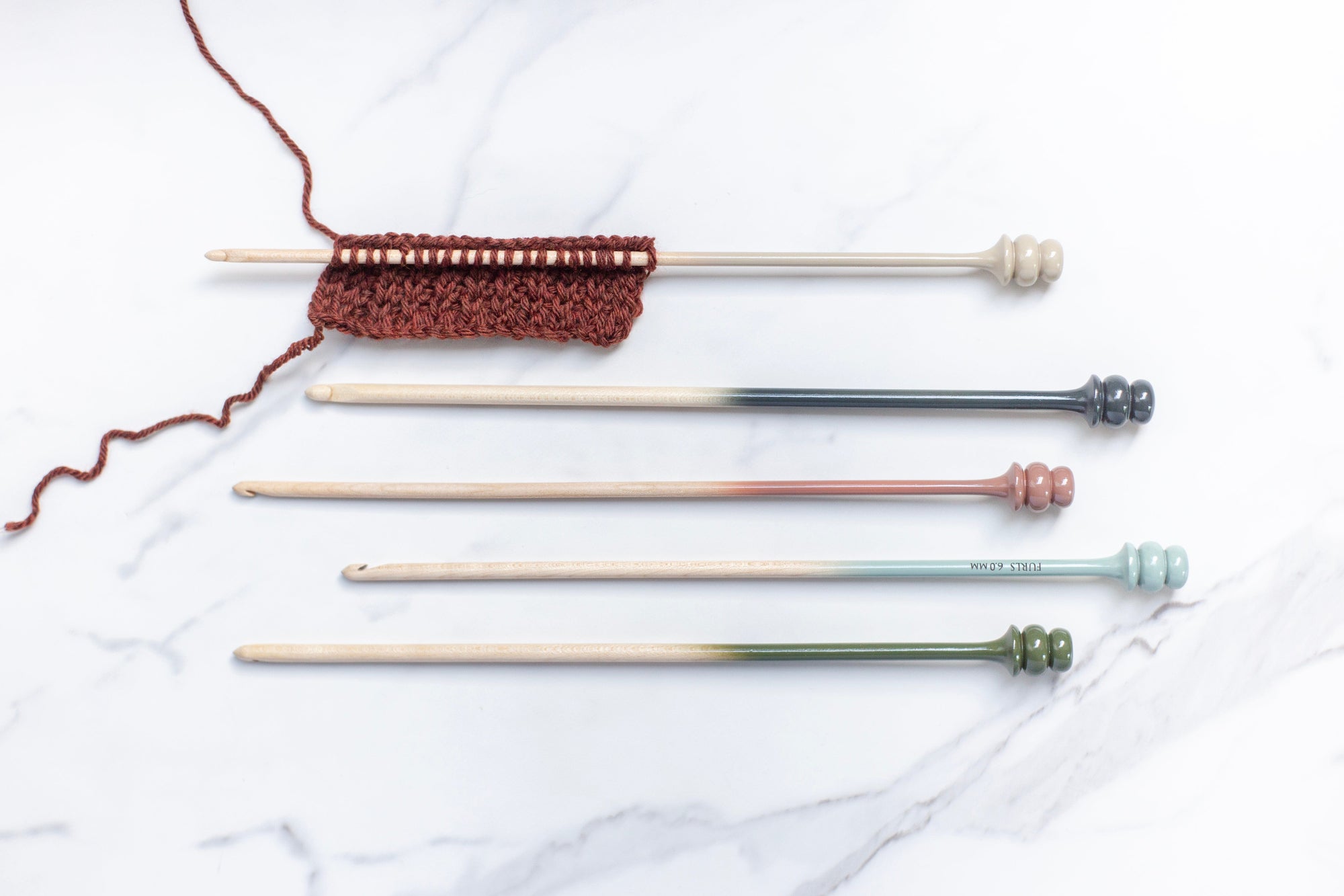 Limited Edition Tunisian Crochet Hook in Maple Ombre Tunisian Hooks FurlsCrochet 
