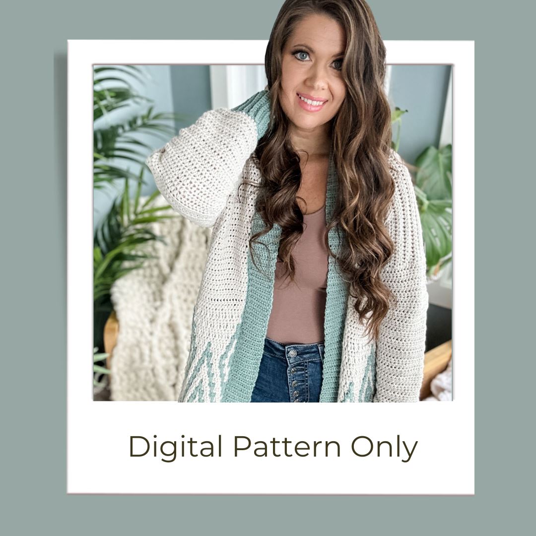 Diamond Drift Cardigan Digital Crochet Pattern PDF Digital Pattern Michelle Moore 