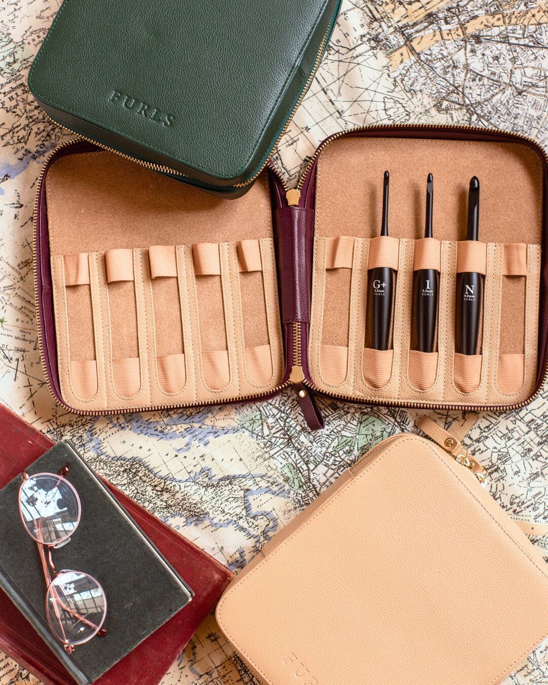 The Safekeep – 10 Hook Leather Travel Case Travel Accessories FurlsCrochet 