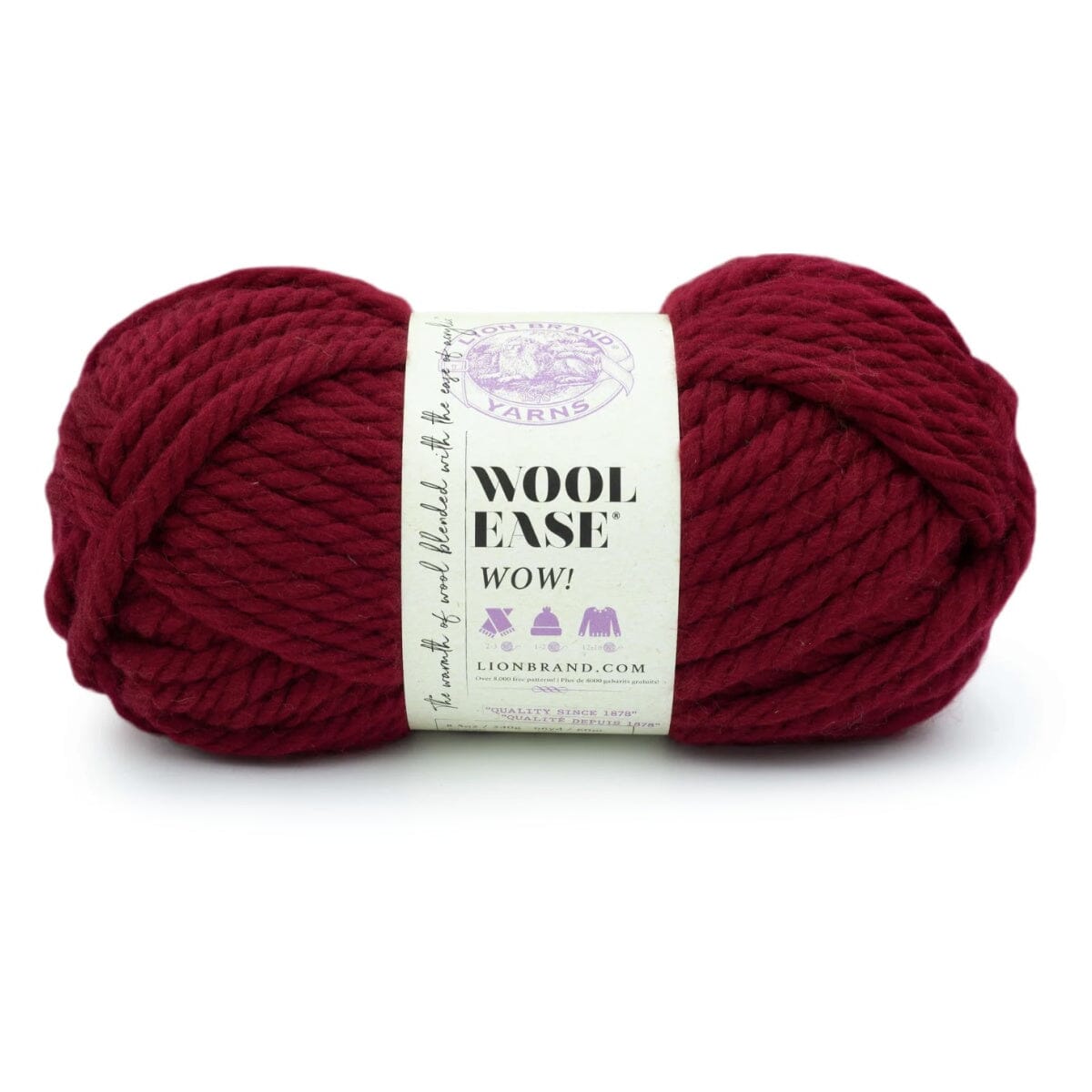 Lion Brand Yarn Wool Ease WOW Yarn FurlsCrochet Cranberry 