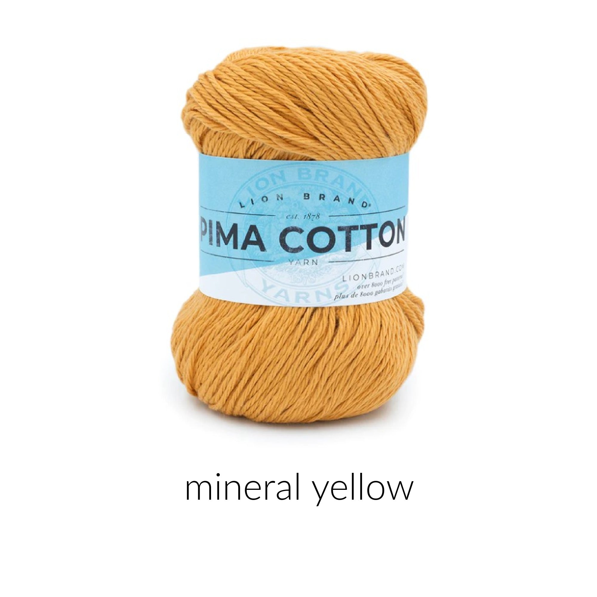 Lion Brand Yarn Pima Cotton Yarn FurlsCrochet Mineral Yellow 
